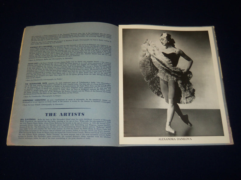 1950'S MIA SLAVENSKA BALLET PROGRAMS LOT OF 2 - GREAT PHOTOS - J 5036