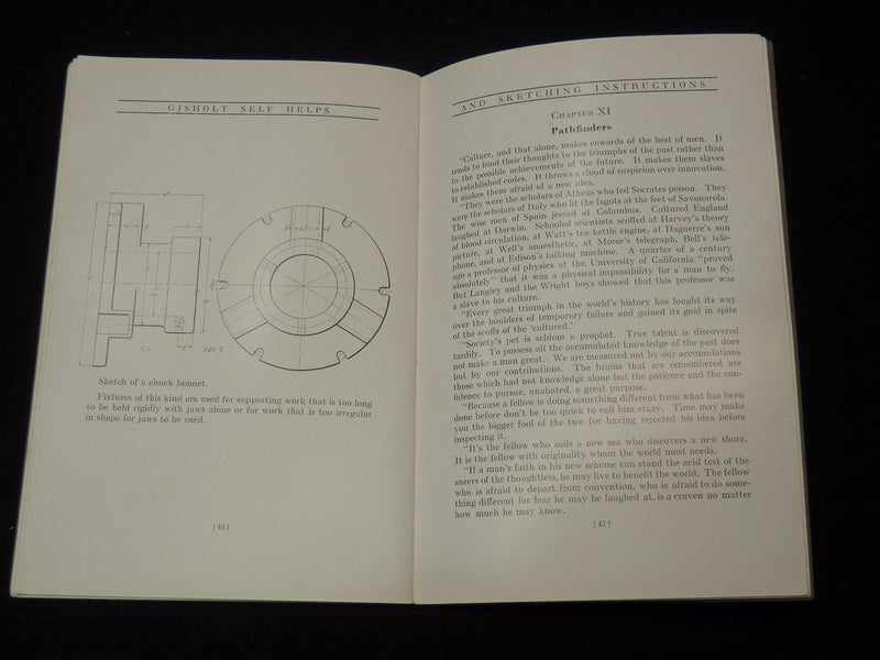 1918 SELF HELPS AND SKETCHING INSTRUCTIONS BOOK - GISHOLT MACHINE CO. - K 2617