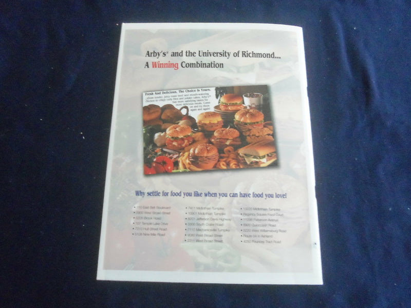 2000 NOV 11 FOOTBALL PROGRAM - UNIV OF RICHMOND VS JAMES MADISON UNIV - SP 1217I