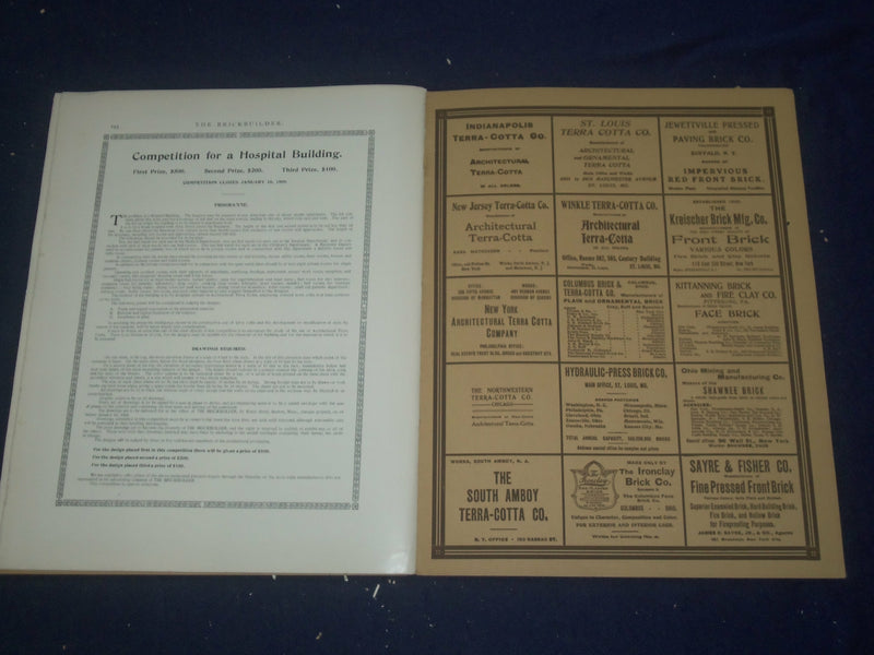 1908 OCTOBER THE BRICKBUILDER MAGAZINE - AN ARCHITECTURAL MONTHLY - ST 258K