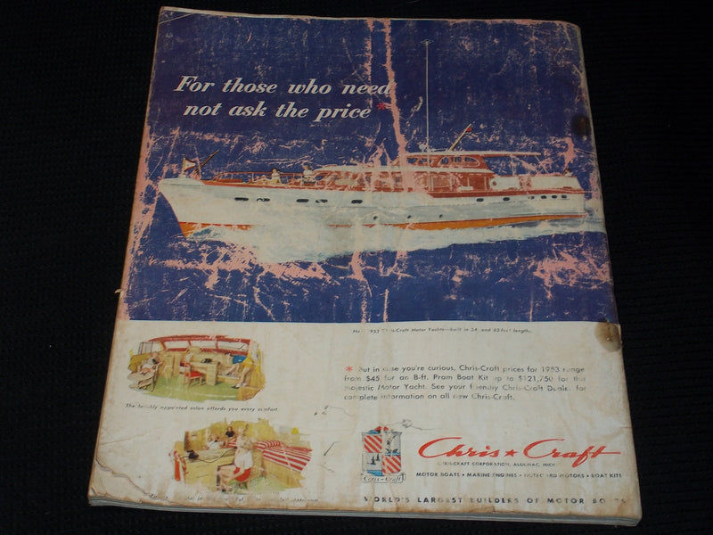 1952 NOVEMBER MOTOR BOATING MAGAZINE BEAUTFUL ILLUSTRATED FRONT COVER - E 4377