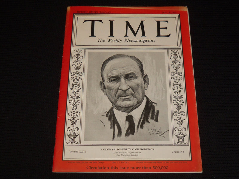 1935 JULY 15 TIME MAGAZINE - JOSEPH T. ROBINSON- T 478