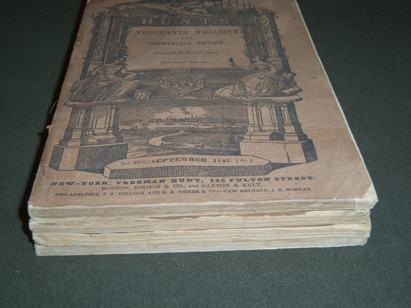 1847 HUNT'S MERCHANTS MAGAZINE AND COMMERCIAL REVIEW LOT OF 4 - WR 241O