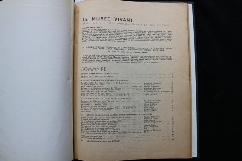 1948 NOVEMBRE LE MUSEE VIVANT HARDCOVER BOOK - FRENCH TEXT - KD 9771