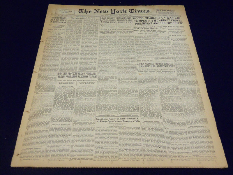 1941 JAN 15 NEW YORK TIMES - HOUSE HEARINGS ON WAR AID TO OPEN - NT 1317