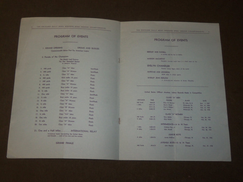 1934 FEBRUARY 3 WESTERN OPEN INDOOR SPEED SKATING CHAMPIONSHIPS PROGRAM - J 3499