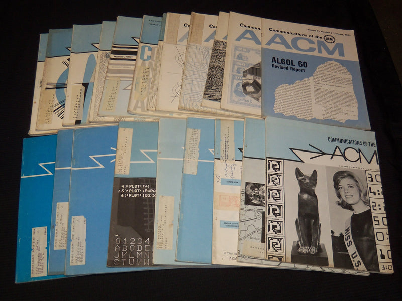 1963-1970 COMMUNICATIONS OF THE ACM MAGAZINE LOT OF 21 ISSUES - O 1778C