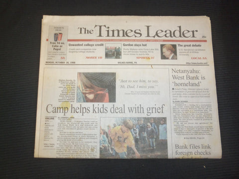 1998 OCT 26 WILKES-BARRE TIMES LEADER - NETANYAHU: WEST BANK 'HOMELAND'- NP 7489