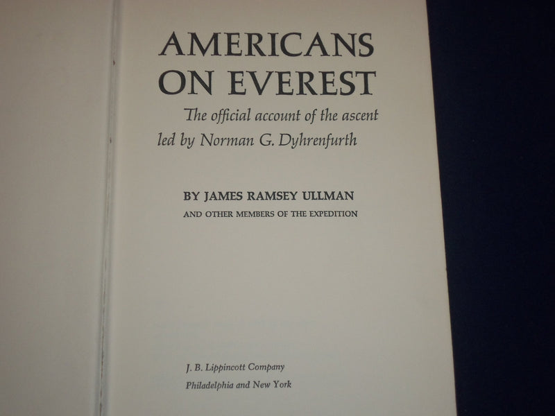 1964 AMERICANS ON EVEREST BOOK BY JAMES RAMSEY ULLMAN FIRST EDITION - KD 2490