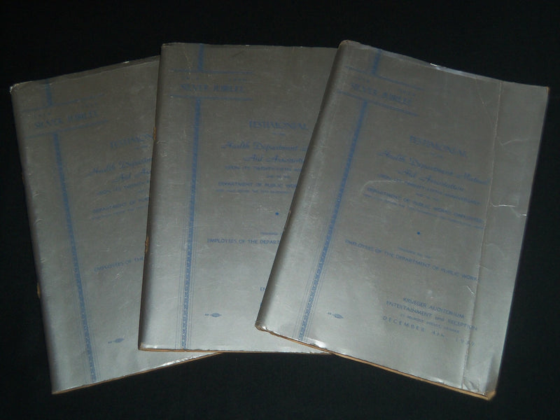 1939 DECEMBER 4 NJ HEALTH DEPT MUTUAL AID ASSOCIATION PROGRAM LOT OF 3 - J 4166