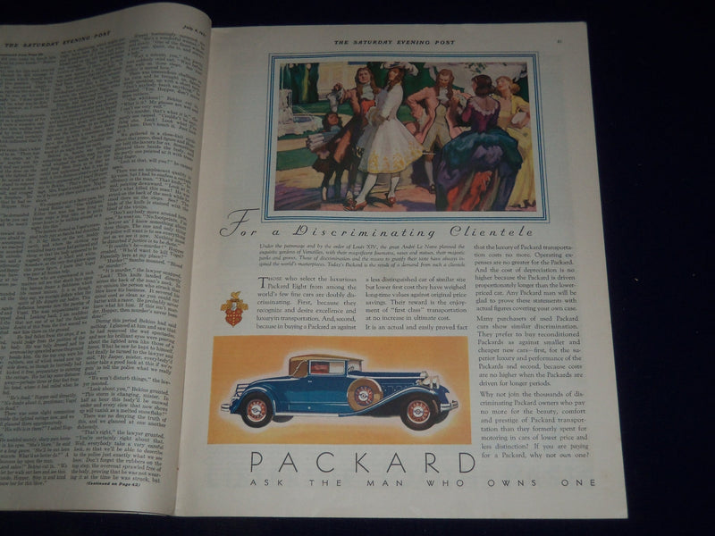 1931 JULY 4 THE SATURDAY EVENING POST MAGAZINE - ILLUSTRATED COVER -SP 1400