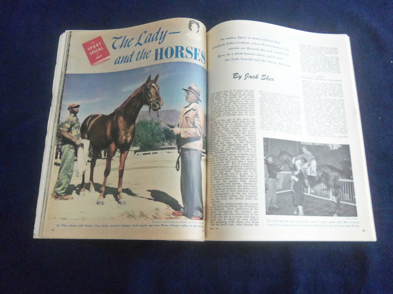 1947 MAY SPORT MAGAZINE - RACING ROUNUP - BASEBALL MAP OF THE U.S.A. - ST 7209