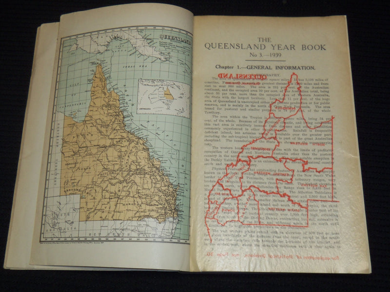 1937-1949 QUEENSLAND YEAR BOOK LOT OF 10 - GOV. STATISTICIAN BRISBANE - KD 2185