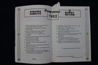 1992 CIRCUS ROYAL PROGRAM - GERMAN-FRENCH TEXT - K 492