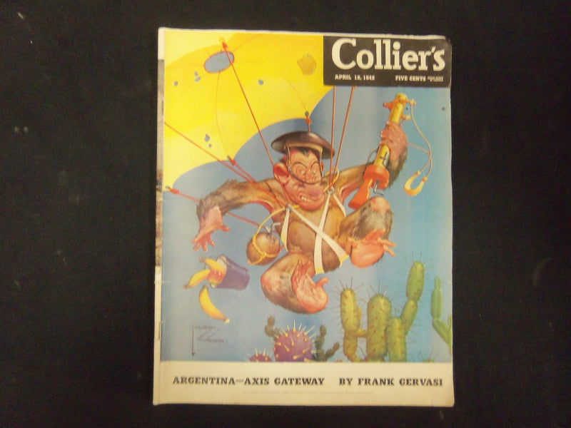 1942 APRIL 18 COLLIER'S MAGAZINE - GREAT ILLUSTRATIONS, ARTICLES & ADS - ST 3643