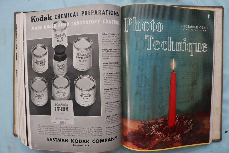 1940 PHOTO TECHNIQUE MAGAZINE BOUND VOLUME - COMPLETE YEAR - KD 9711