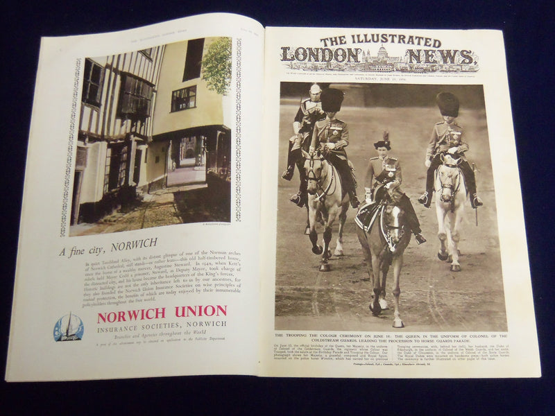 1954 JUNE 19 ILLUSTRATED LONDON NEWS MAGAZINE - HORSE GUARD PARADE - E 8115