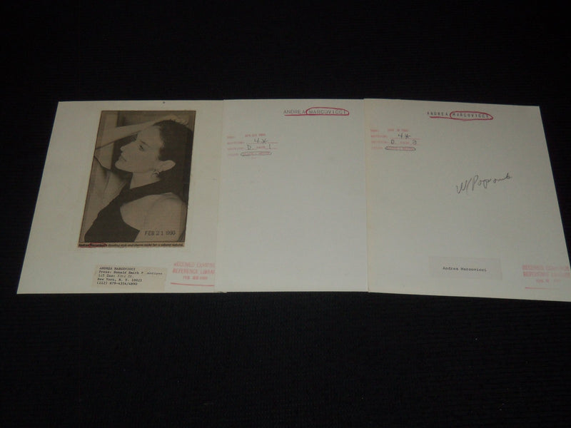 1990'S ANDREA MARCOVICCI PUBLICITY PHOTOS - LOT OF 3 - 8x10 - #82