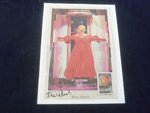 BRUCE VILANCH AUTOGRAPHED NEWSPAPER PHOTOGRAPH