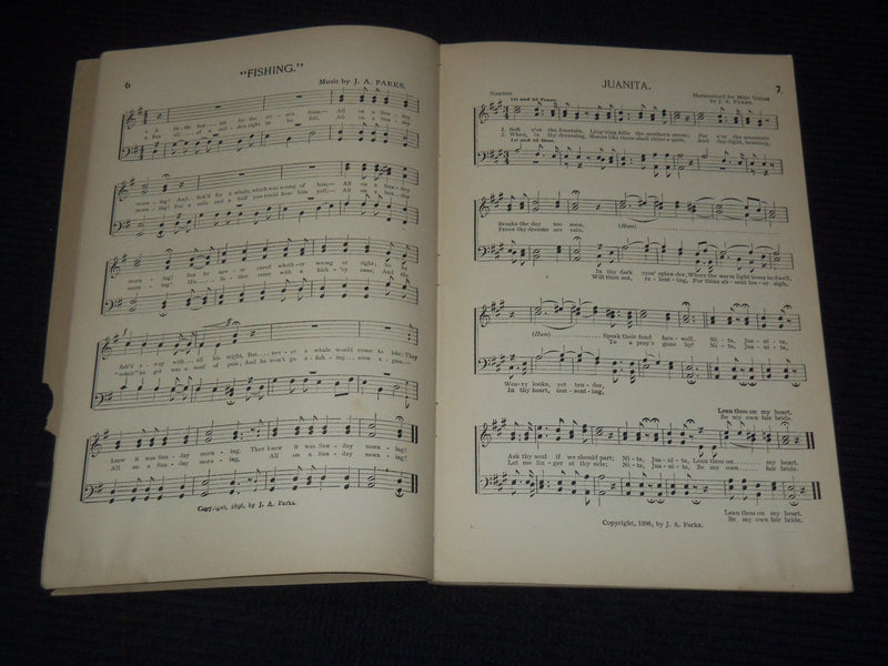 1896-1909 PARKS' CONCERT QUARTETS MAGAZINE LOT OF 6 ISSUES - NEBRASKA - O 3074D