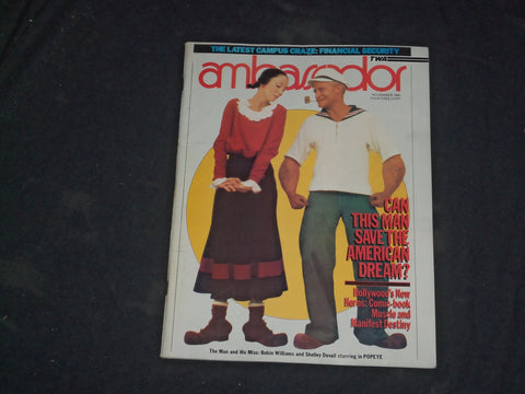 1980 NOVEMBER AMBASSADOR MAGAZINE - ROBIN WILLIAMS & SHELLY DUVALL COVER- CW 738