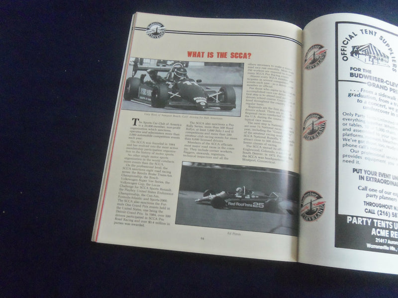 1985 JULY 5-7 BUDWEISER CLEVELAND GRAND PRIX RACING PROGRAM - SP 3804C