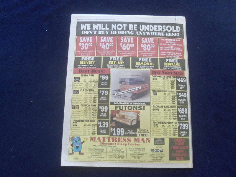 1999 FEB 4 THE BACK MOUNTAIN LEADER NEWSPAPER-SHAVERTOWN, PA-K. PARSONS -NP 6171