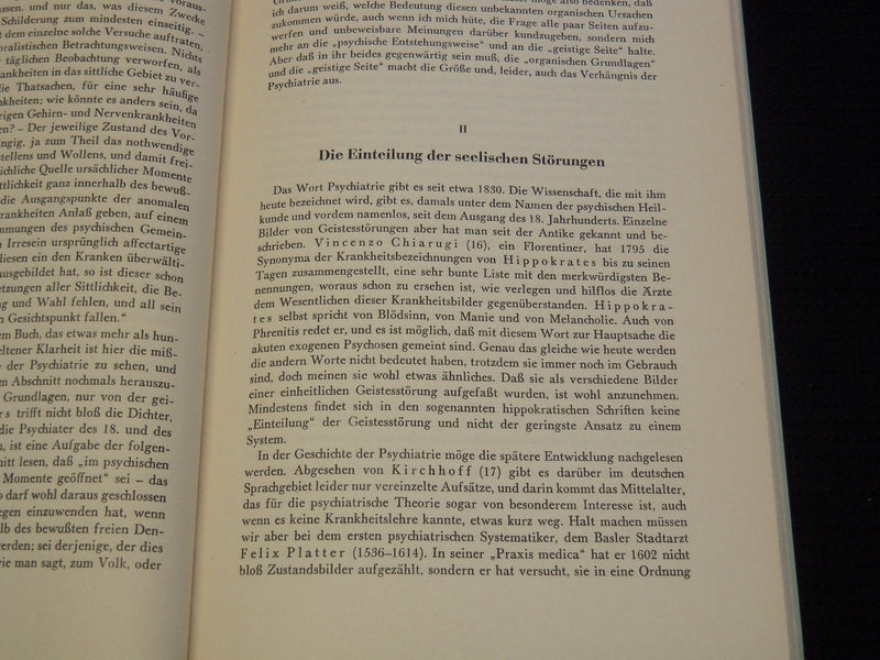 1956 ZUR GESCHICHTE UND DEUTUNG DER ENDOGENEN PSYCHOSEN BOOK BY WYRSCH - J 9568