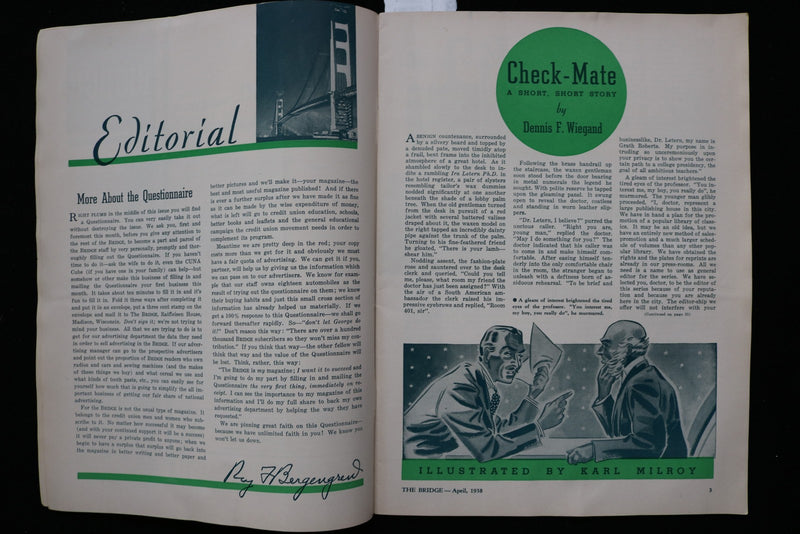 1938 APRIL THE BRIDGE MAGAZINE - POPEYE COVER - K 2911