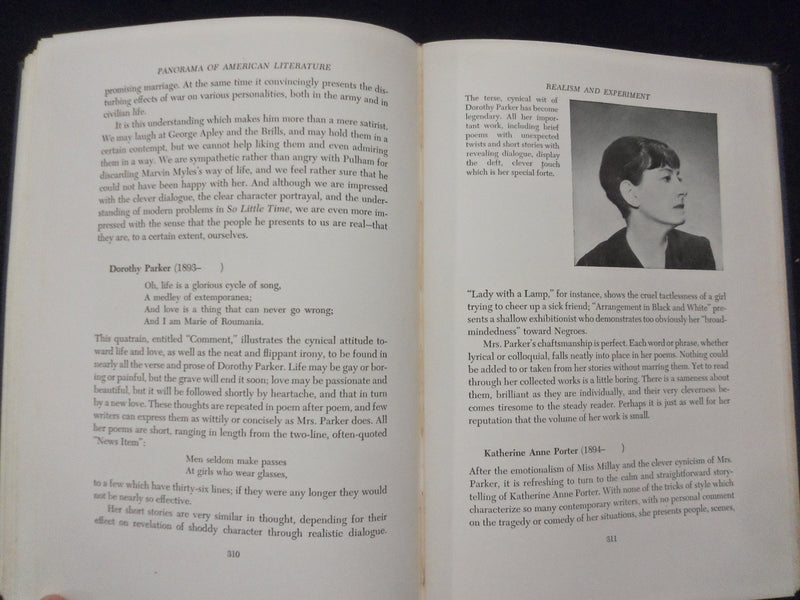 1947 PANORAMA OF AMERICAN LITERATURE HARDCOVER BOOK BY W. TASKER WITHAM- KD 8302