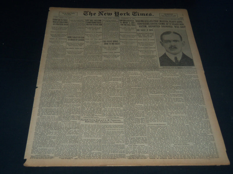 1926 SEPT 25 NEW YORK TIMES - ESKIMO KILLED PROF. MARVIN CONFESSES - NT 7564