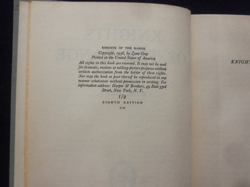 1921-1936 ZANE GREY NOVELS HARDCOVER BOOKS - LOT OF 3 - KD 8503