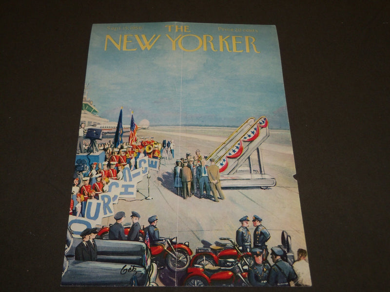 1956 SEPTEMBER 15 NEW YORKER MAGAZINE FRONT COVER ONLY - GREAT ART FOR FRAMING