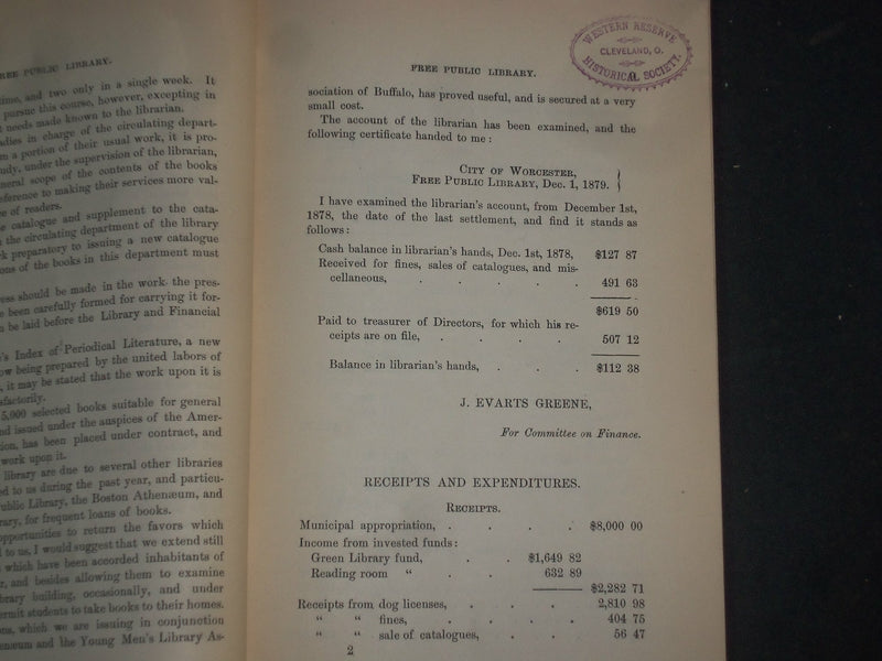 1879-81 FREE PUBLIC LIBRARY DIRECTORS REPORT - WORCESTER, MA - LOT OF 2 - O 226C