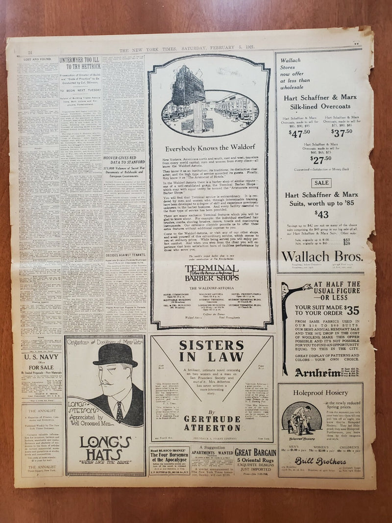 1921 FEBRUARY 5 NEW YORK TIMES - LAGUARDIA HINTS AT TRANSIT SCANDAL - NT 8114
