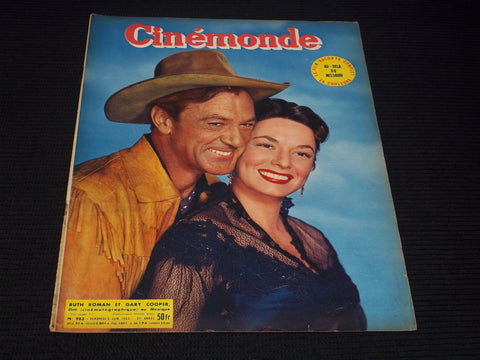 1953 JUNE 5 CINEMONDE MAGAZINE - RUTH ROMAN & GARY COOPER COVER - E 24812