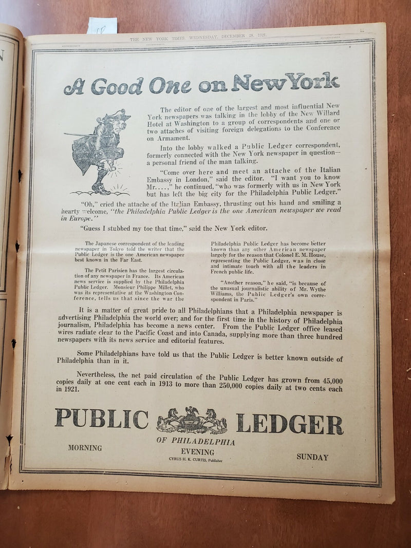 1921 DEC 28 NEW YORK TIMES - FRENCH REJECT HUGHES SUBMARINE OFFER - NT 8046