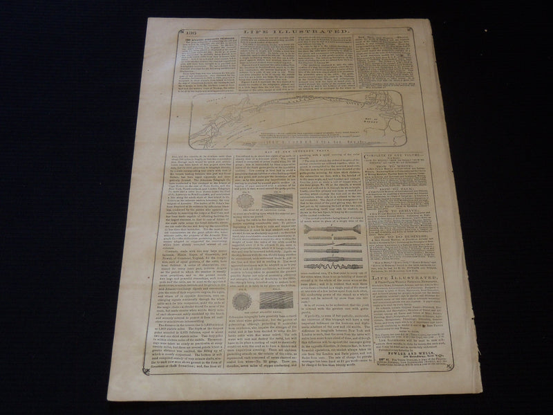 1857 AUGUST 22 LIFE ILLUSTRATED NEWSPAPER - BIRD NOTES - SUBMARINE - NP 5920