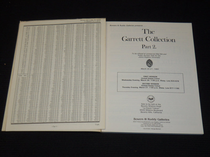 1979-1981 THE GARRETT COLLECTION SALES JOHN HOPKINS CATALOGS LOT OF 4 - O 3239K