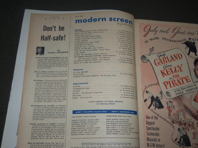1948 MAY MODERN SCREEN MAGAZINE - INGRID BERGMAN - DIMAGGIO - WILLIAMS - M 139