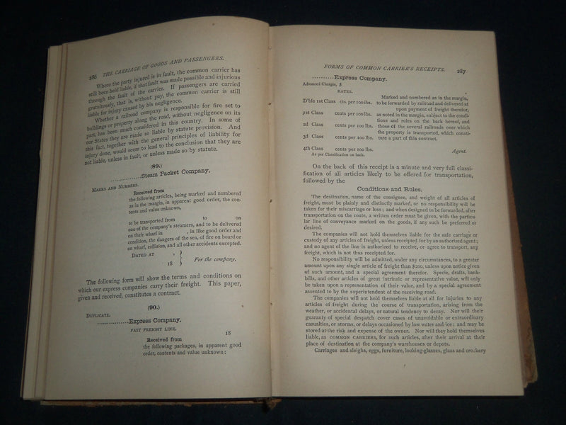 1881 LAWS OF BUSINESS FOR ALL STATES & CANADA BOOK BY THEOPHILUS PARSONS- R 1268