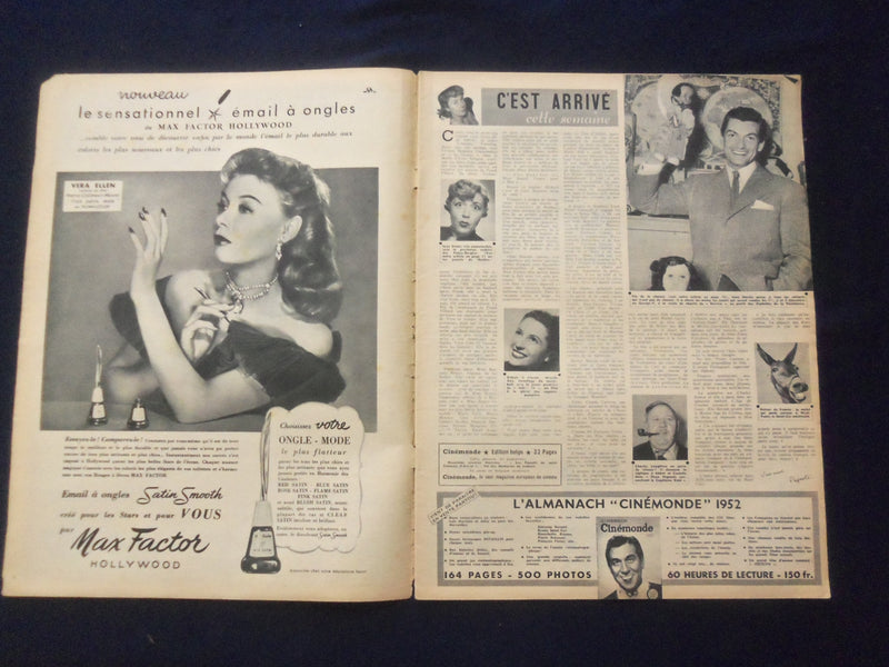 1951 NOV 24 CINEMONDE MAGAZINE-BARBARA STANWYCK COVER- FRENCH EDITION - SP 4868K