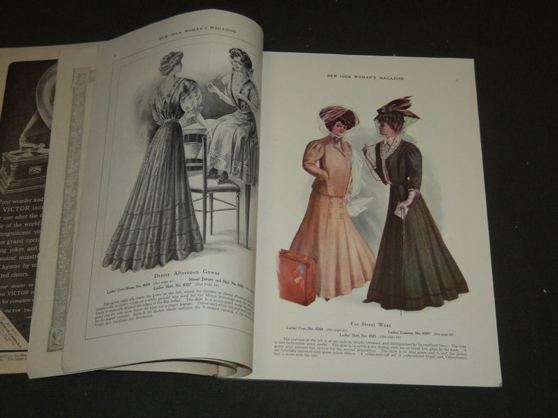 1907 OCTOBER NEW IDEA WOMAN'S MAGAZINE - COLOR FASHION - ILLUSTRATIONS - ST 256