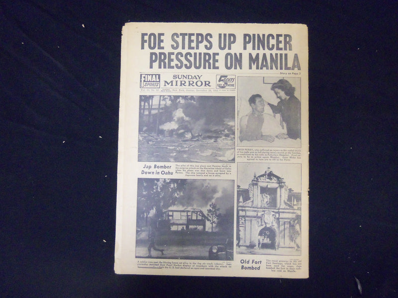 1941 DEC 28 NEW YORK SUNDAY MIRROR - MANILA IN FLAMES, 50 DIE IN RAIDS - NP 2138
