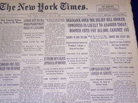 1932 JULY 16 NEW YORK TIMES - HOOVER CUTS PAY $15,000, CABINET 15% - NT 4056