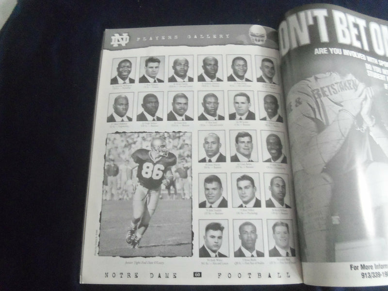 1998 NOVEMBER 21 FOOTBALL PROGRAM - UNIVERSITY OF NOTRE DAME VS LSU - SP 1213K