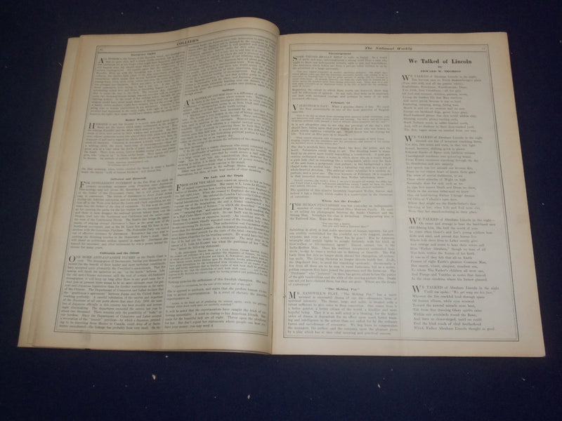 1909 FEBRUARY 13 COLLIER'S MAGAZINE - LINCOLN CENTENNIAL 1809-1909 - ST 6782