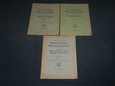 1914-1916 SCIENTIFIC PAPERS BUREAU OF STANDARDS REPORTS LOT OF 3 - J 5939