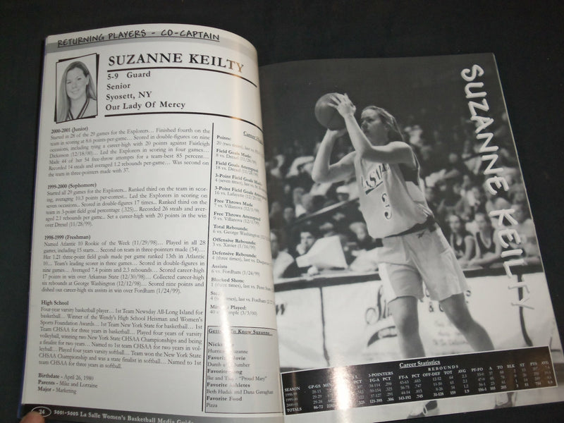 2000-2002 LA SALLE UNIVERSITY WOMEN'S BASKETBALL - LOT OF 2 - O 3094