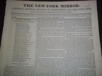 1831 THE NEW-YORK MIRROR NEWSPAPER LOT OF 20 - VOL IX - SHEET MUSIC+ - NP 1491